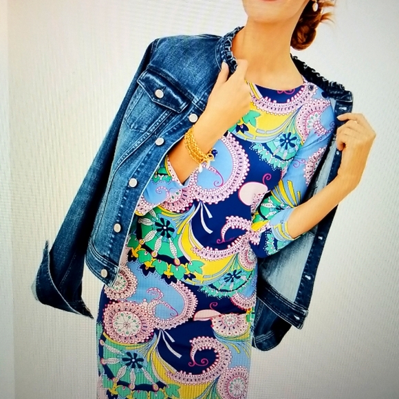 NWT: Talbots Jersey Shift Dress - Spiral Paisley - Picture 2 of 2